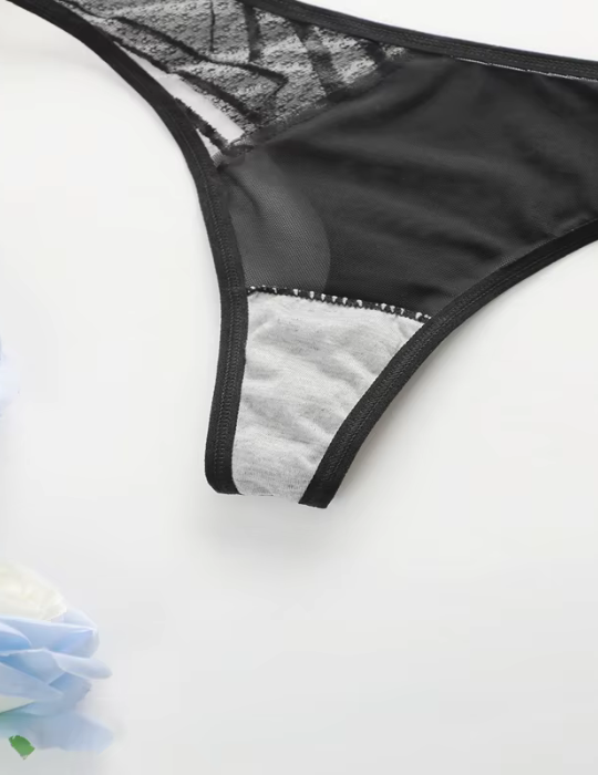 Ultra-Thin Breathable Nylon Bra Set – Solid Color Mesh Design for a Natural Look